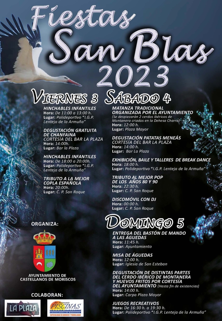 Degustaciones, conciertos, hinchables... llegan las Fiestas de San Blas a Castellanos de Moriscos | Imagen 1