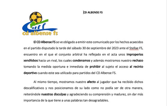 Denuncian insultos racistas en el Piensos Dur&aacute;n Albense vs Stellae FS | Imagen 2