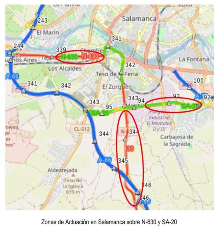 Las obras de mejora en la N-620, N-630 y SA-20 en Salamanca provocar&aacute;n cortes y desv&iacute;os en el tr&aacute;fico desde este mi&eacute;rcoles | Imagen 3