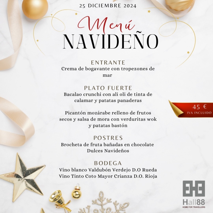 Hall 88 apuesta por un menú especial para Nochebuena y contará con la presencia de Papá Noel | Imagen 3