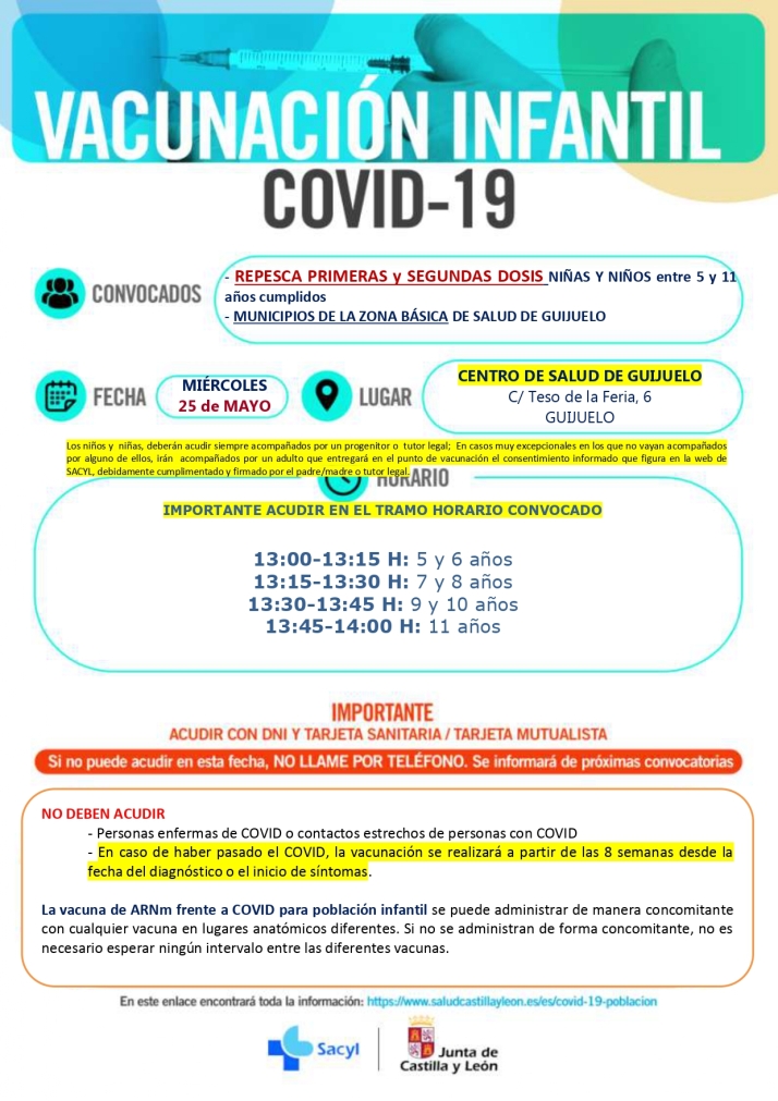 Nuevas convocatorias de vacunaci&oacute;n en Salamanca y provincia: repescas infantiles y terceras dosis en adultos  | Imagen 8