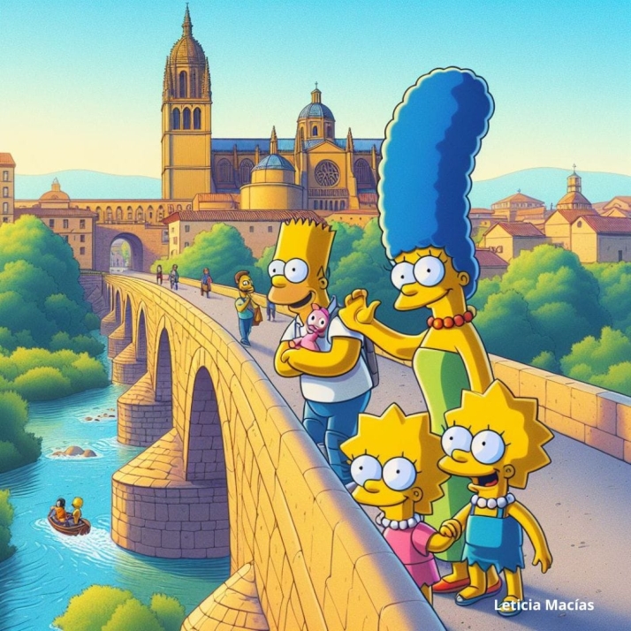 Los Simpson &lsquo;visitan&rsquo; Salamanca y disfrutan del Carnaval del Toro de Ciudad Rodrigo  | Imagen 1