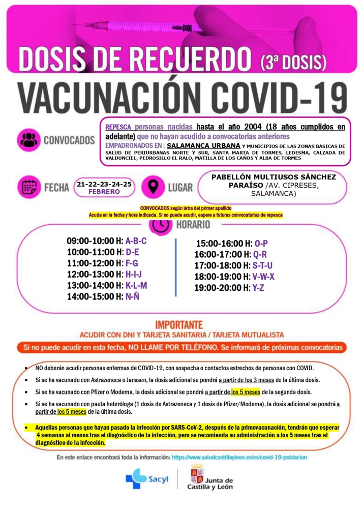 Semana de repesca en Salamanca capital para recibir la dosis de refuerzo  | Imagen 1