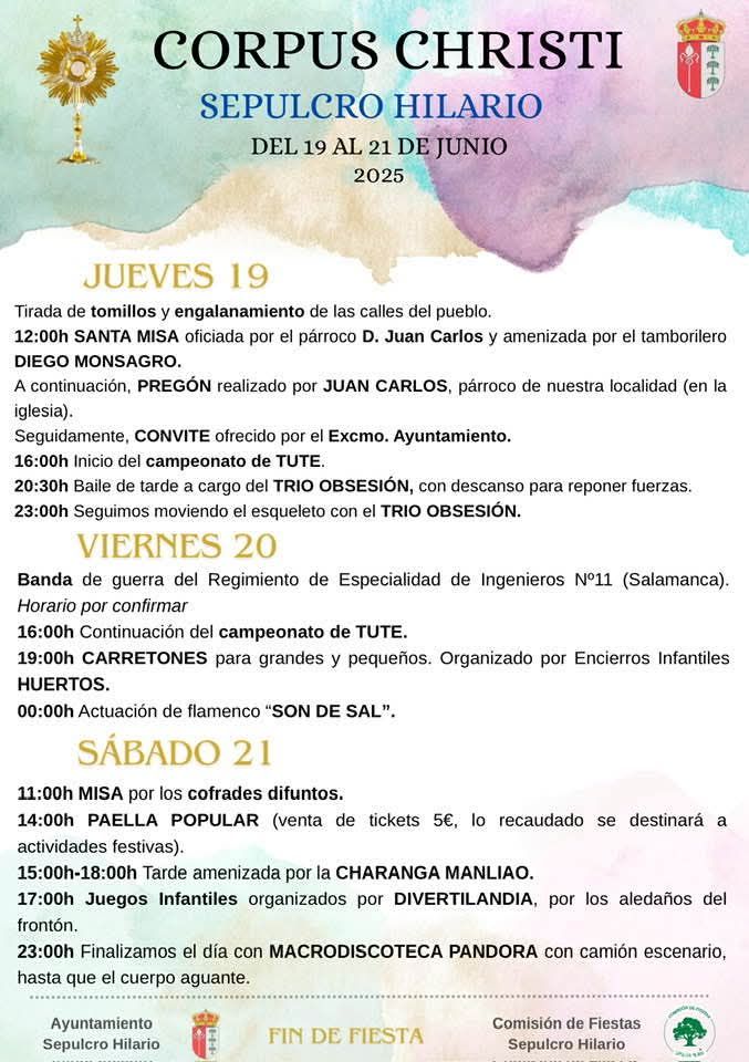 Sepulcro Hilario celebrar&aacute; el Corpus Christi con tres d&iacute;as de fiesta y tradici&oacute;n | Imagen 1