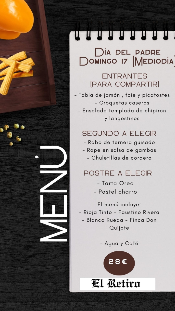 Restaurante El Retiro celebra el D&iacute;a del Padre en Vitigudino con un men&uacute; muy especial para toda la familia | Imagen 1