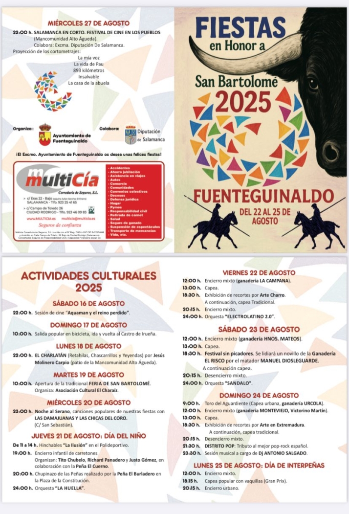 Gu&iacute;a completa de las fiestas de Fuenteguinaldo: qu&eacute; hacer del 16 al 27 de agosto en San Bartolom&eacute; | Imagen 1