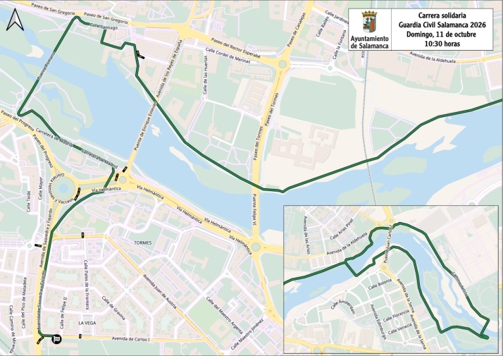 Cortes de tr&aacute;fico en Salamanca este domingo por la carrera de la Guardia Civil | Imagen 1
