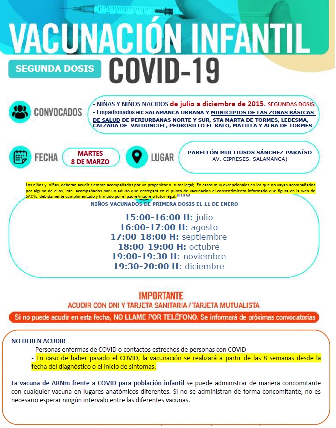 Nuevas convocatorias para vacunar a los nacidos en 2015 y 2016 | Imagen 2