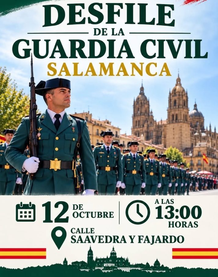 La Guardia Civil invita a los salmantinos a presenciar su desfile en la calle Saavedra y Fajardo | Imagen 1