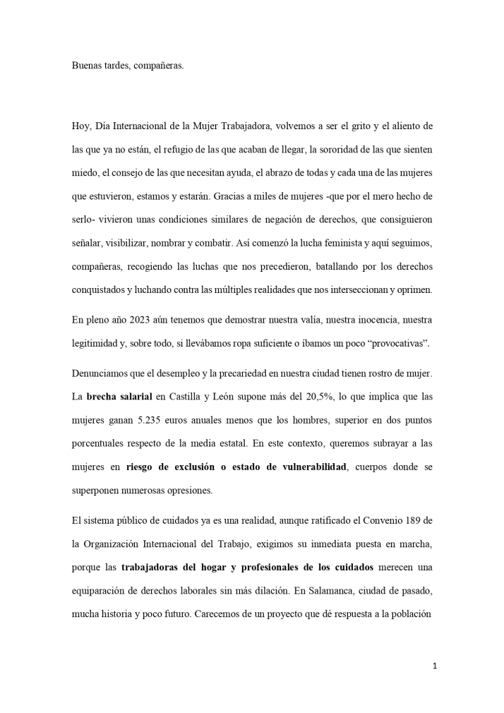 Salamanca clama por la igualdad, la libertad y los derechos para todas | Imagen 1