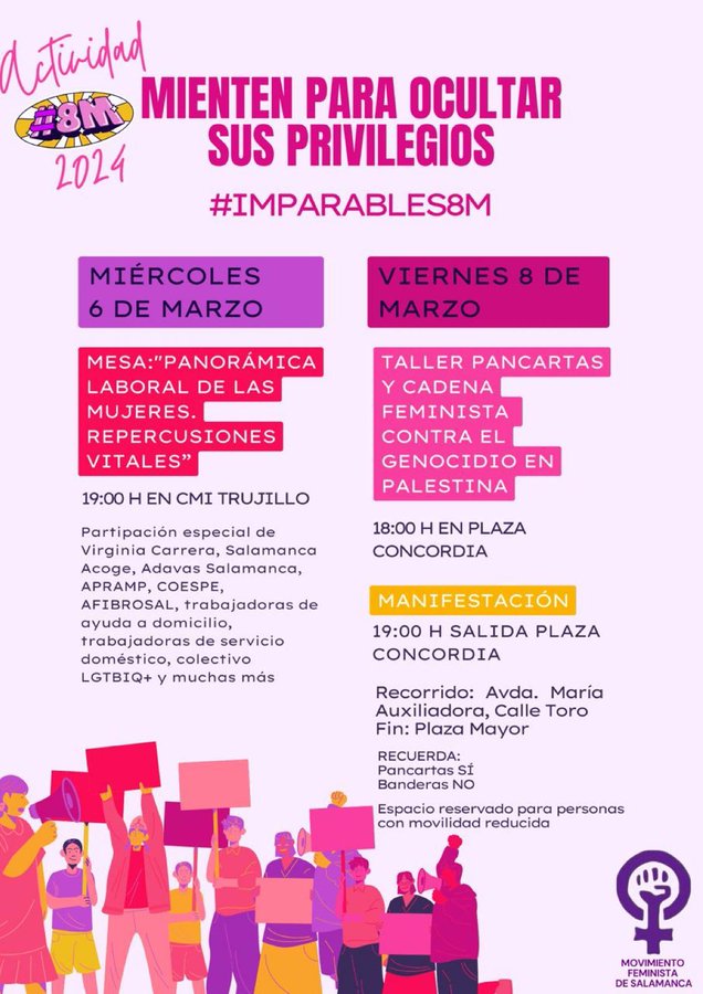 Una Cadena Feminista por Palestina preceder&aacute; a la manifestaci&oacute;n de este 8M en Salamanca | Imagen 2