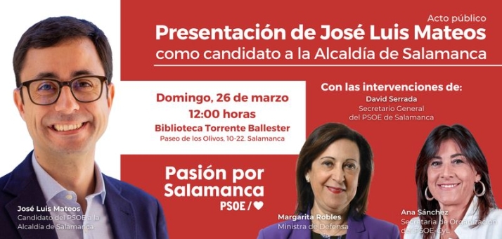 Margarita Robles acompa&ntilde;ar&aacute; a Mateos en la presentaci&oacute;n de su candidatura a la Alcald&iacute;a de Salamanca  | Imagen 1