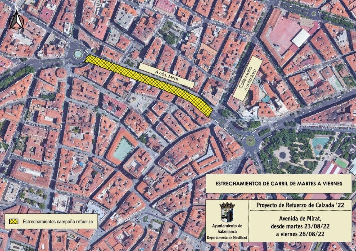 Estrechamientos en el paseo de San Vicente y en la avenida de Mirat por la renovaci&oacute;n del firme de la calzada | Imagen 1