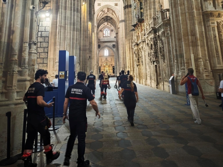 El motivo por lo que hoy los bomberos han inspeccionado la Catedral de Salamanca | Imagen 1