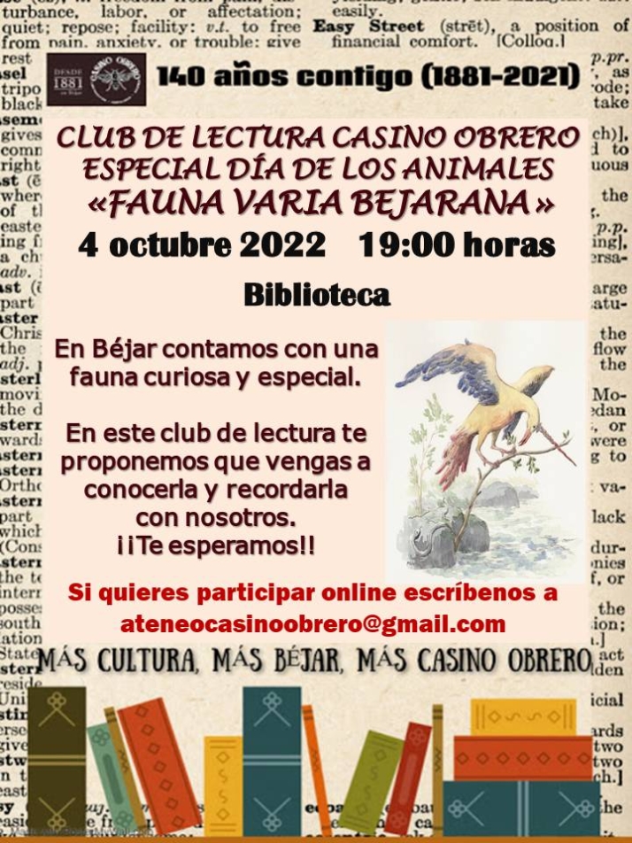 Fauna y literatura se fusionan en el Casino Obrero | Imagen 1