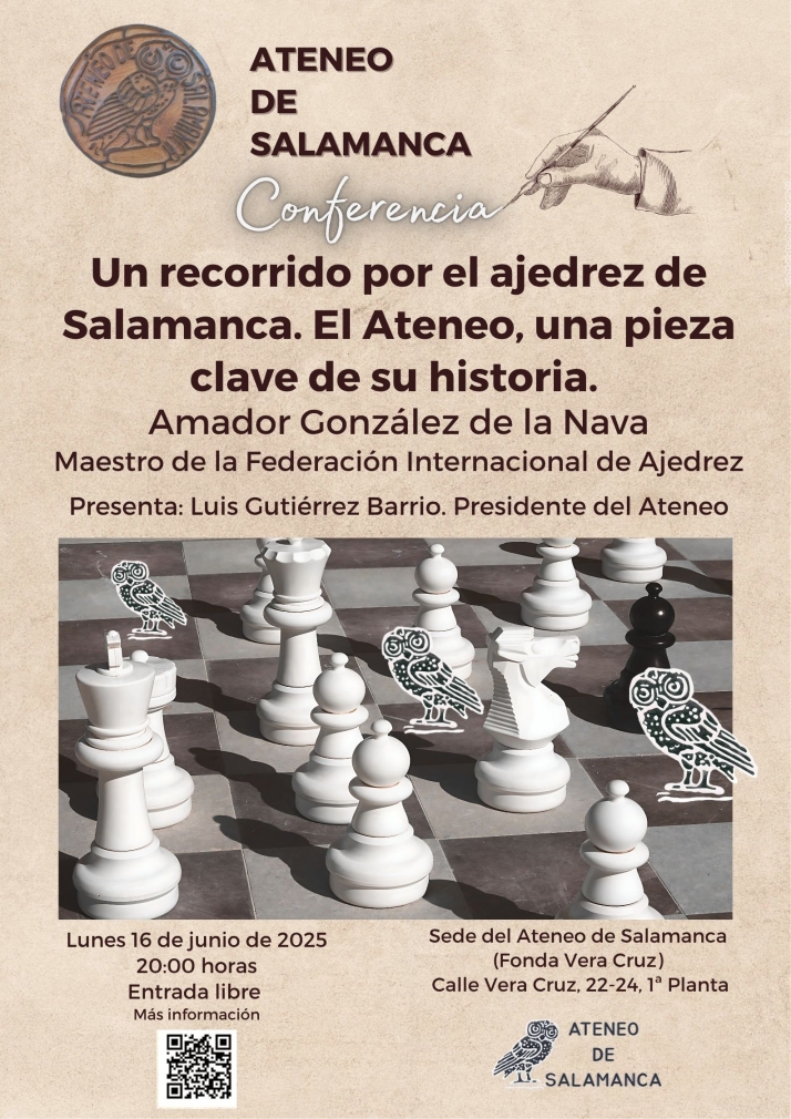 El Ateneo de Salamanca estrena su sede en la Fonda Veracruz con una conferencia sobre ajedrez | Imagen 1
