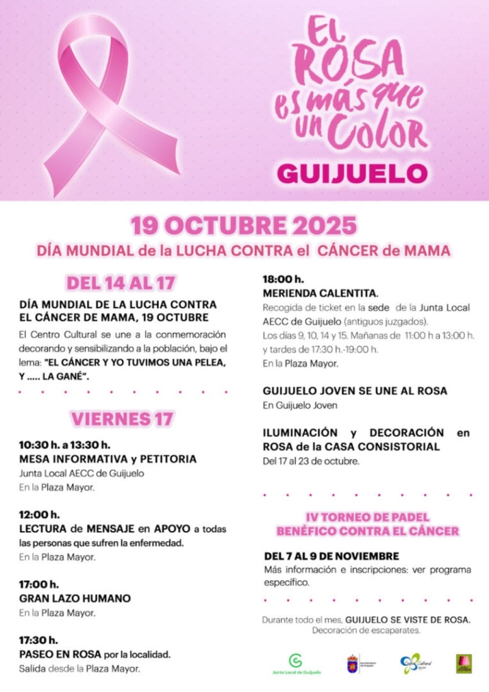 Guijuelo se ti&ntilde;e de rosa para luchar contra el c&aacute;ncer de mama | Imagen 1