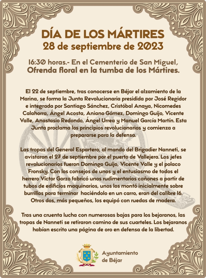 Actos en recuerdo de la revoluci&oacute;n de 1868 en B&eacute;jar | Imagen 1