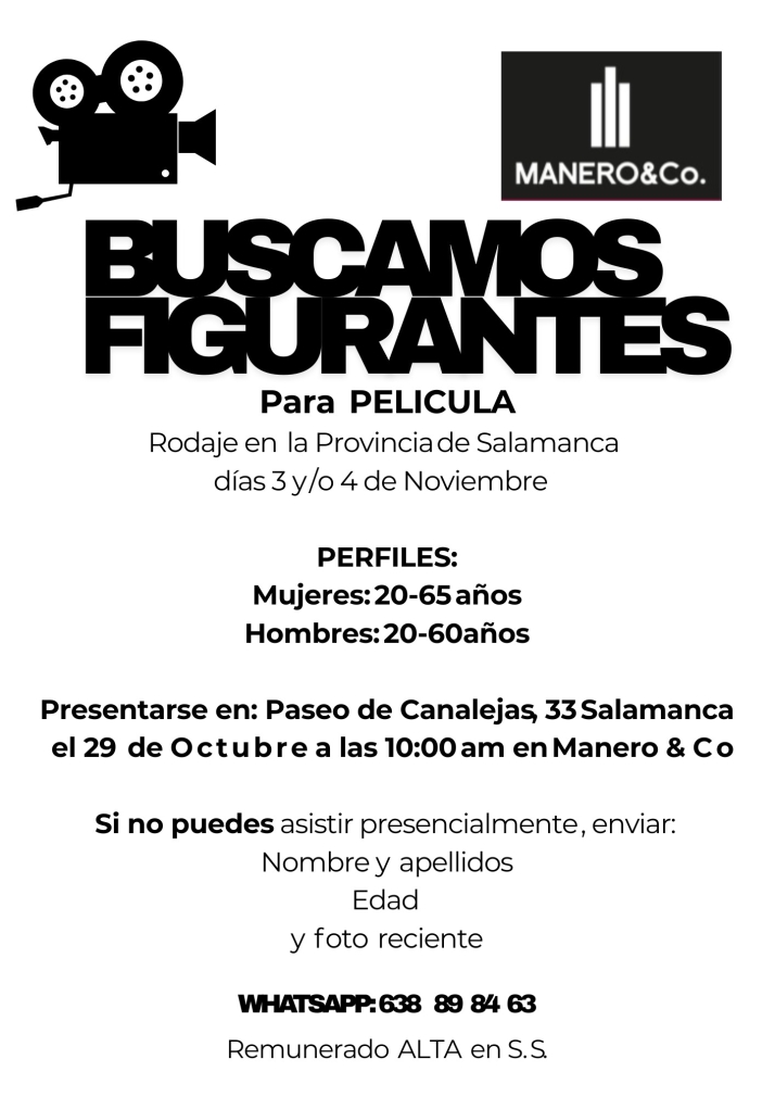 Buscan figurantes en Salamanca para una pel&iacute;cula que se rodar&aacute; en noviembre | Imagen 1