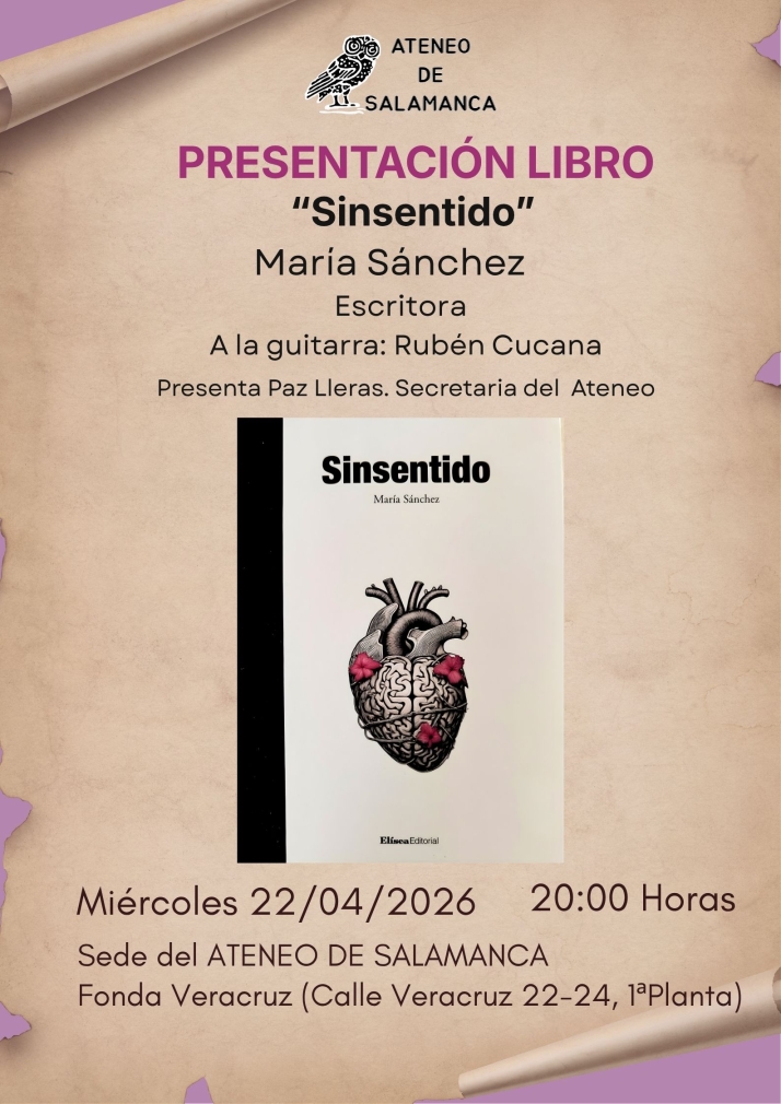 La m&uacute;sica y la literatura se unir&aacute;n en la presentaci&oacute;n de 'Sinsentido' en la Fonda de la Veracruz | Imagen 1