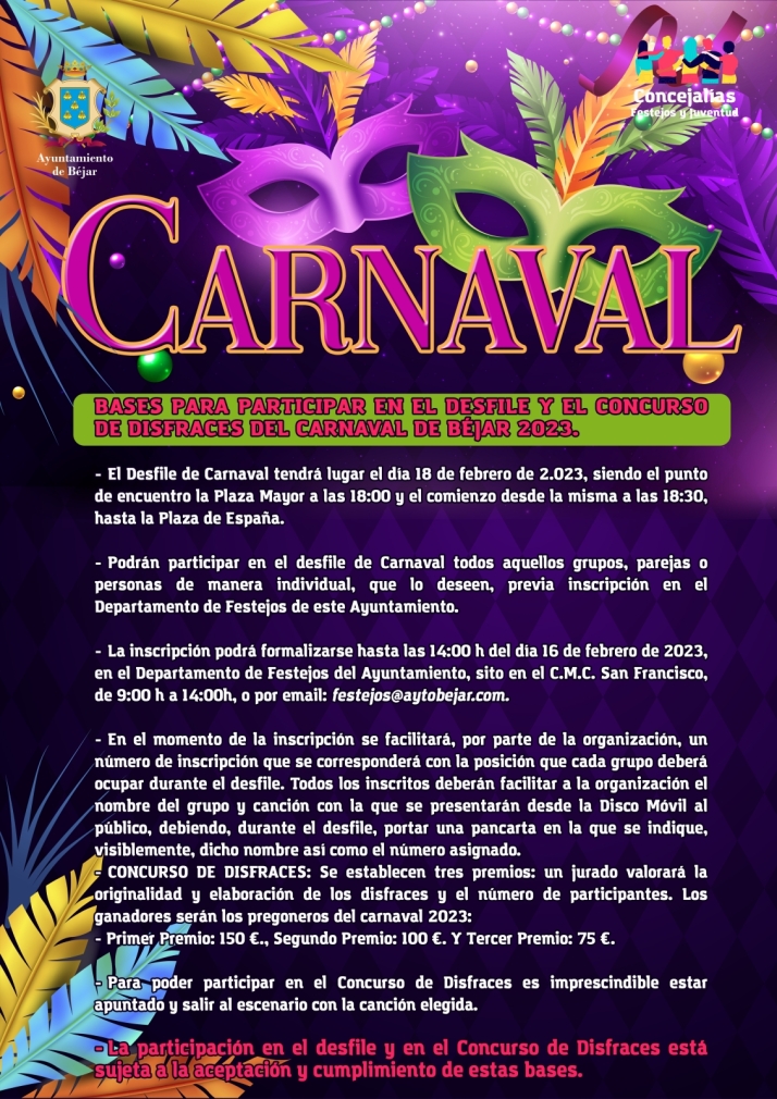 Abierto el proceso de inscripci&oacute;n al Carnaval de B&eacute;jar | Imagen 1