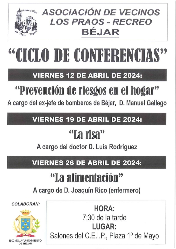 Nuevo ciclo de conferencias en B&eacute;jar | Imagen 1