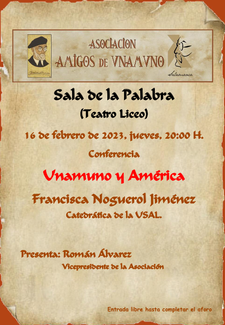 'Unamuno y Am&eacute;rica', la nueva conferencia de la Asociaci&oacute;n Amigos de Unamuno | Imagen 1