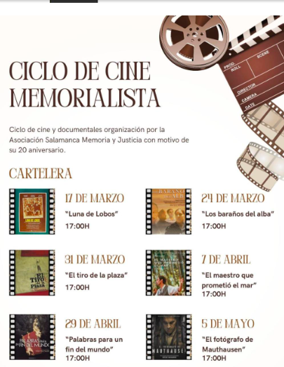 La Asociaci&oacute;n Salamanca Memoria y Justicia celebra su XX Aniversario con una variada proyecci&oacute;n de documentales   | Imagen 1