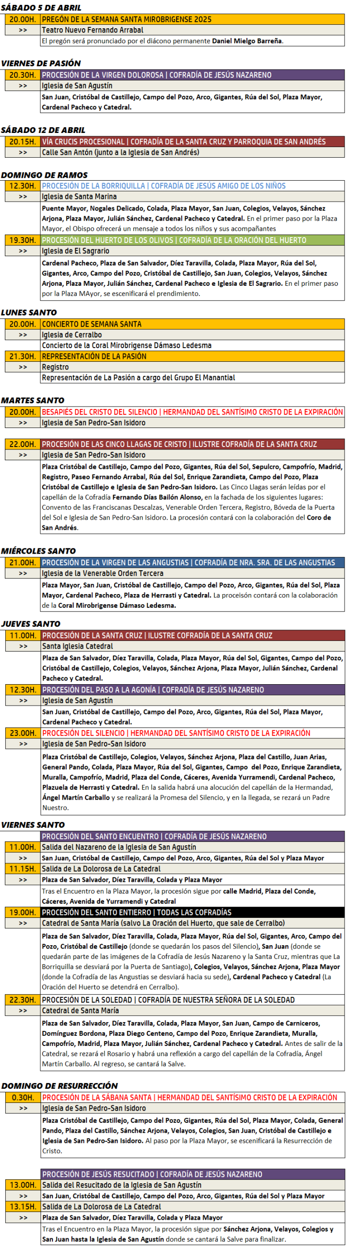 Desvelados los recorridos de las procesiones, con La Oraci&oacute;n del Huerto saliendo una hora m&aacute;s pronto | Imagen 1