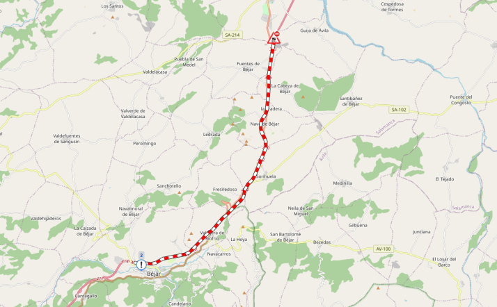 Restablecida la circulaci&oacute;n de la A-66 y la N-630 por la fuga de gas en Fuentes de B&eacute;jar | Imagen 1