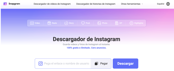 Por qu&eacute; Snapgram es el mejor descargador de videos de Instagram en 2026 | Imagen 1