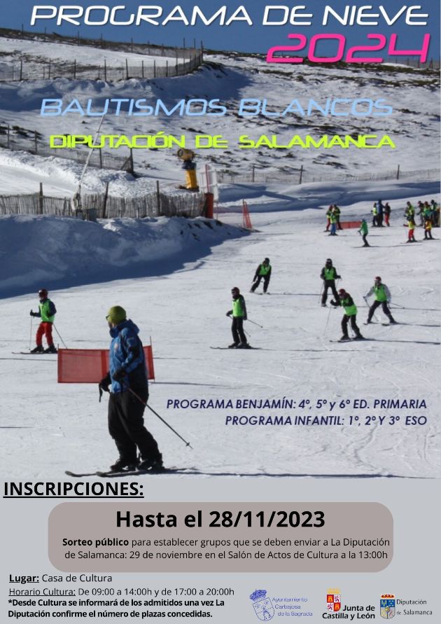 El Ayuntamiento de Carbajosa abre el plazo para que los escolares soliciten su participaci&oacute;n en los &lsquo;Bautismos Blancos 2024&rsquo;  | Imagen 1