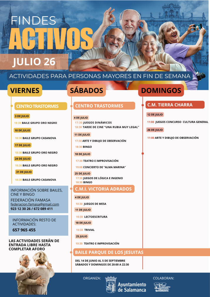 Bailes, cine y talleres gratuitos: as&iacute; es la completa agenda estival para los mayores de Salamanca | Imagen 1