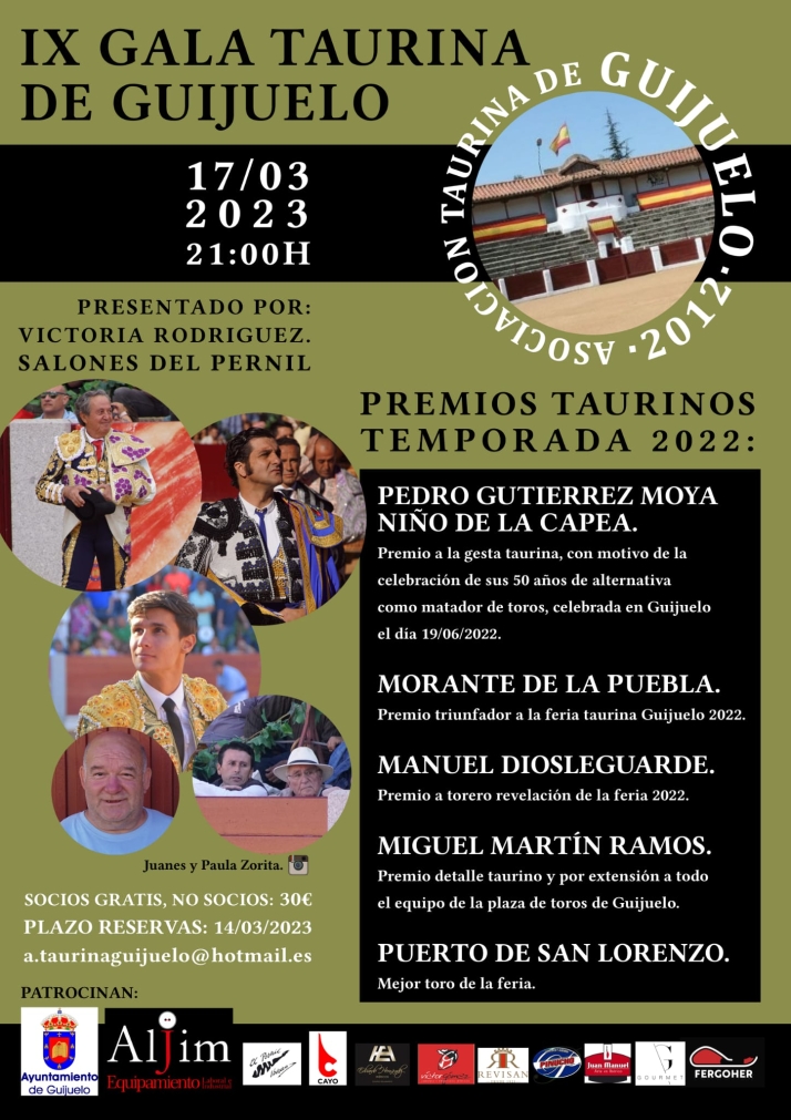 La IX Gala Taurina de Guijuelo tendr&aacute; lugar el pr&oacute;ximo viernes 17 de marzo | Imagen 1