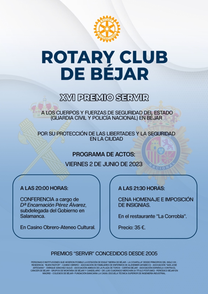 Los Cuerpos y Fuerzas de Seguridad del Estado de Béjar recibirán el Premio Servir | Imagen 1