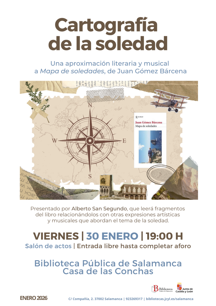 La Casa de las Conchas acogerá una aproximación literaria y musical a Mapa de soledades, libro de Juan Gómez Bárcena | Imagen 1