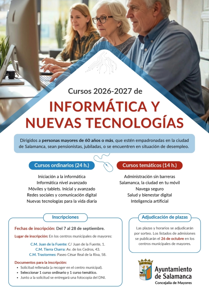 Cursos gratuitos de tecnología para mayores en el Centro Tormes+ | Imagen 1