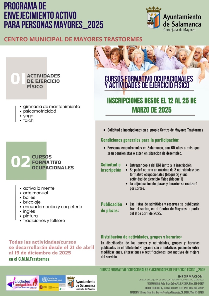 M&aacute;s actividades para mayores de 60 a&ntilde;os en el Centro Municipal de Trastormes | Imagen 1