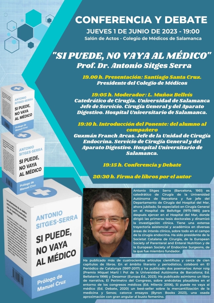Antonio Sitges Serra reflexiona en Salamanca sobre la 'dram&aacute;tica medicalizaci&oacute;n' de la sociedad actual | Imagen 1