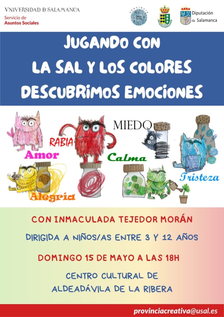 El Centro Cultural de Aldead&aacute;vila acoger&aacute; el taller infantil &lsquo;Jugando con la sal y los colores descubrimos emociones&rsquo; | Imagen 1