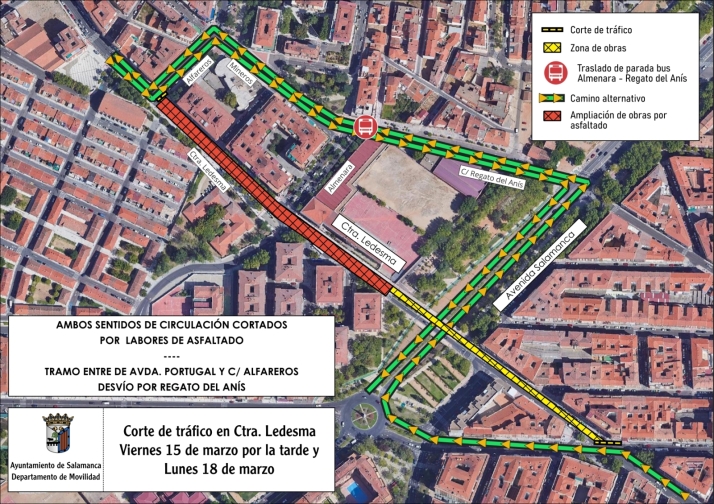 La carretera de Ledesma se cerrar&aacute; completamente al tr&aacute;fico durante este lunes | Imagen 1