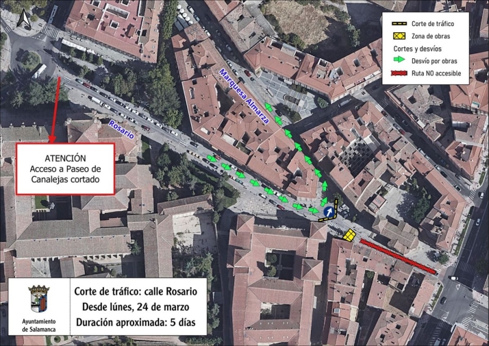 Las calles M&eacute;rida y Rosario, cortadas al tr&aacute;fico desde este lunes | Imagen 2