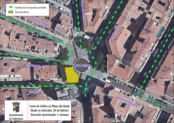 Cortes de tr&aacute;fico en la plaza del Oeste desde este mi&eacute;rcoles y durante una semana | Imagen 1