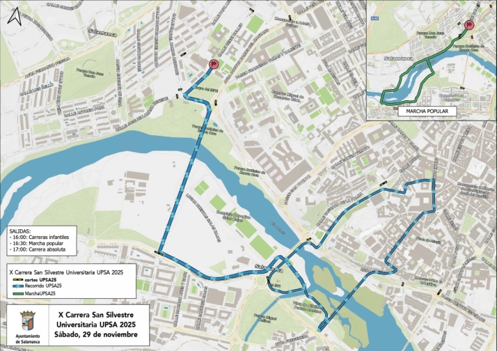 Consulta las calles cortadas al tr&aacute;fico por la carrera de la UPSA este s&aacute;bado | Imagen 1