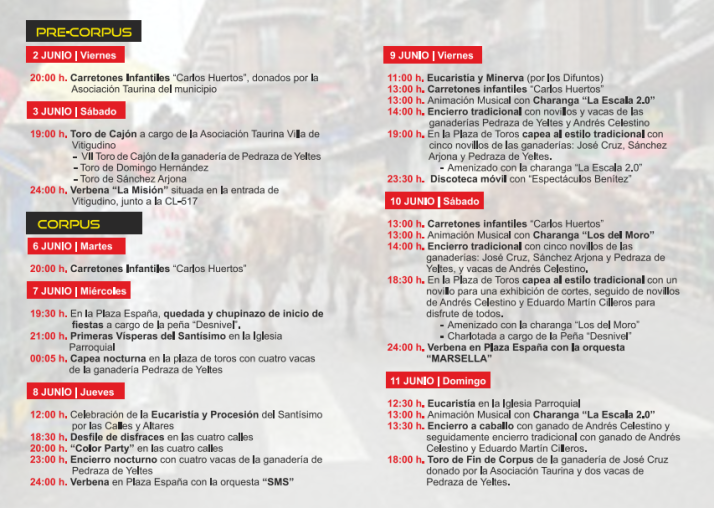 Vitigudino ya tiene al completo el programa de las fiestas del Corpus | Imagen 1