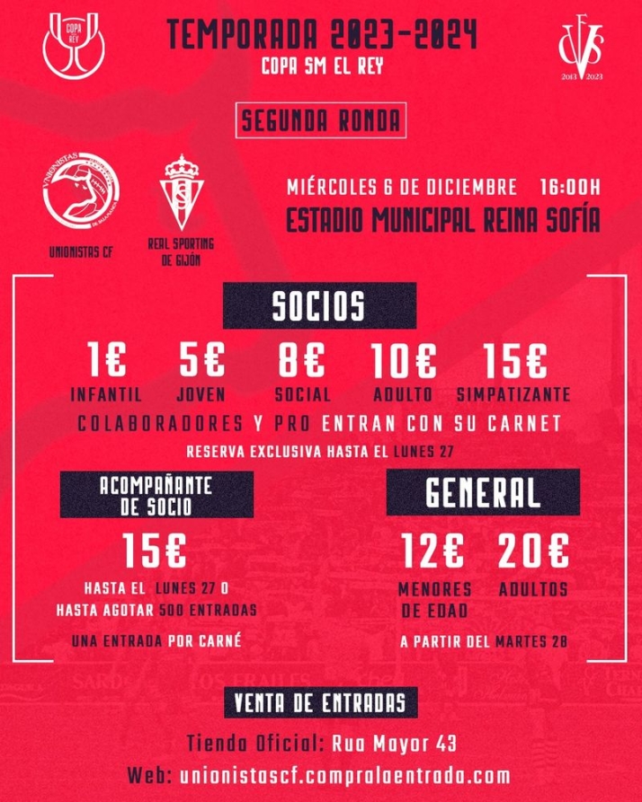 Precios, plazos y formas de adquirir las entradas para el partido de Copa entre Unionistas y Sporting de Gij&oacute;n | Imagen 1