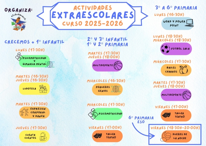 Aldead&aacute;vila comienza un completo programa de actividades extraescolares para el curso 2025-2026 | Imagen 1