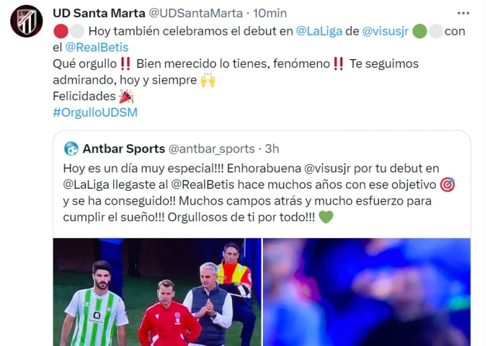 El salmantino Visus debuta en Primera Divisi&oacute;n con el Betis | Imagen 1