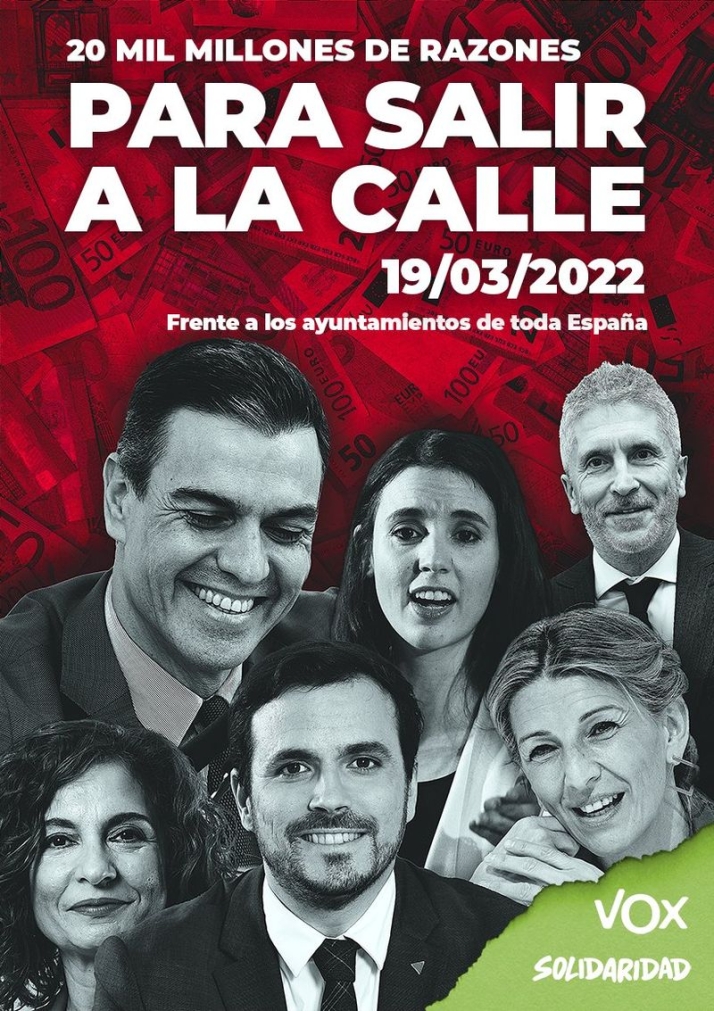 "Los espa&ntilde;oles no pueden aguantar m&aacute;s", afirman en Vox que convoca manifestaciones contra el Gobierno | Imagen 1