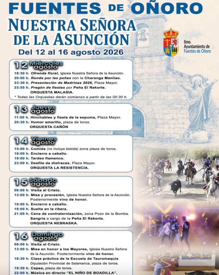 Encierros a caballo y grandes orquestas centran las fiestas de La Asunci&oacute;n de Fuentes de O&ntilde;oro | Imagen 1